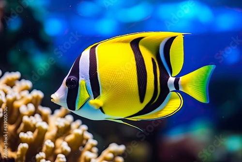 The Yellow Moorish Idol: A Tropical Fish from the Ocean Floor of a Marine Aquarium