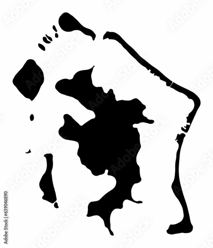 Bora Bora Island map silhouette