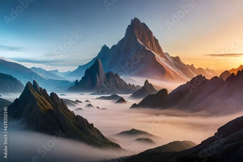 Multicolored generative AI illustration of picturesque full frame backdrop of abstract fantastic dense smoke of different shades 