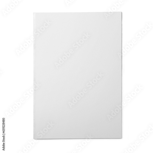 Close up view blank white tabloid paper isolated on white background.