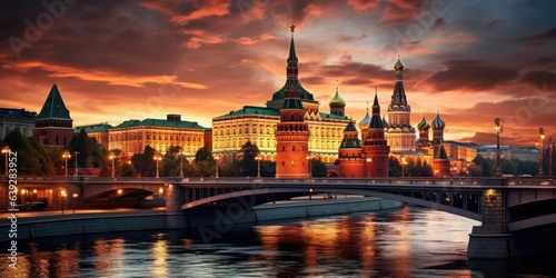Dusk at Moscow Kremlin