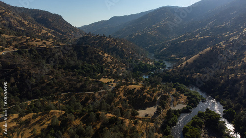 Aerial View of Kern River, Sequoia National Forest, Kern County, California 