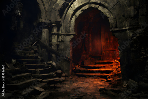 Spooky old doorway leads to abandoned dungeon