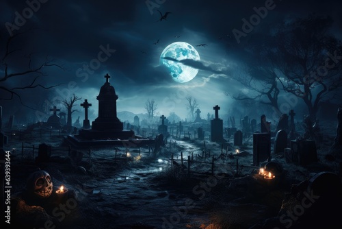 In the eerie graveyard, shadows dance among tombstones, whispering chilling tales of restless spirits and ghostly encounters.