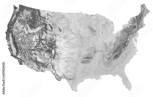 USA United States Relief Elevation 3D rendering Model High Quality