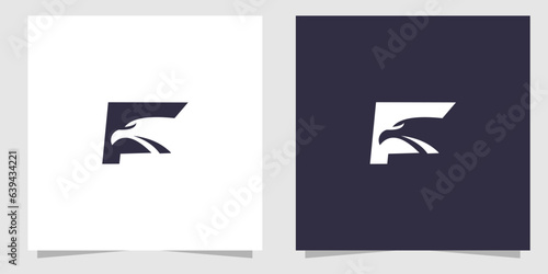 letter f with falcon logo design