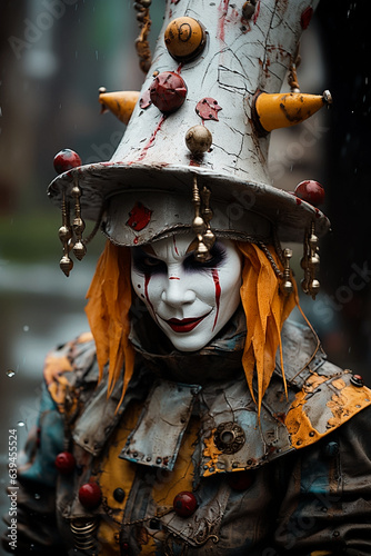 Photo of a Creepy Psychotic Clown Woman