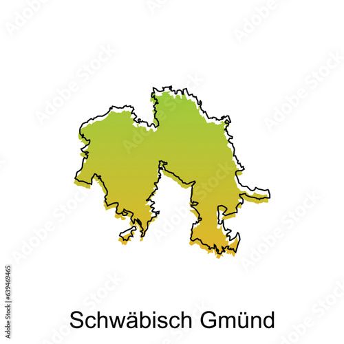 Schwabisch Gmund City Map illustration. Simplified map of Germany Country vector design template