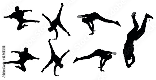 Break Dance Silhouettes Set on a white background.