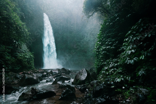 Secret Bali jungle waterfall near Ubud, Indonesia