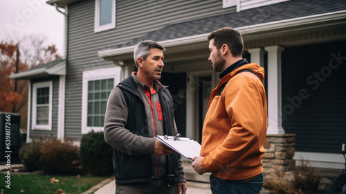 Home inspector discusses issues with homeowner