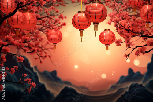 Chinese New Year Decoration and background. Chinese New Year celebration concept.