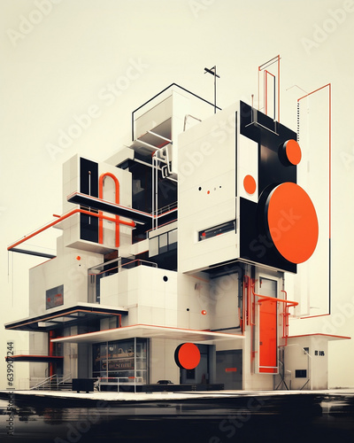 Bauhaus Gebäude - Zeichnung