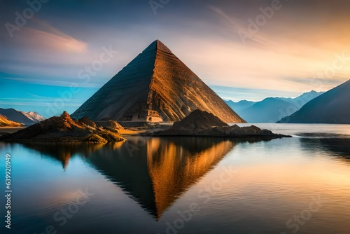 pyramids of egypt with sunrise 