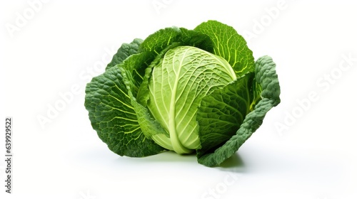 Fresh raw cabbage isolated on white background