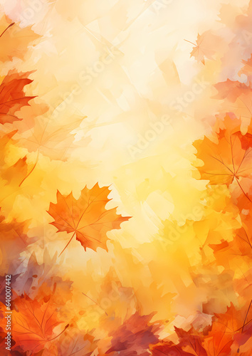 abstract artistic autumn backdrop, fall design background in orange colors, generative AI