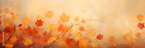 abstract artistic autumn backdrop, fall design background in orange colors, generative AI