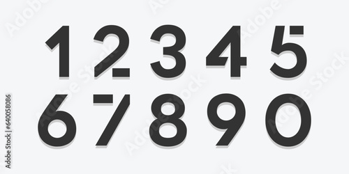Modern alphabet with numbers. Simple square letters of rough shapes.Ultra bold font in modern brutal style.