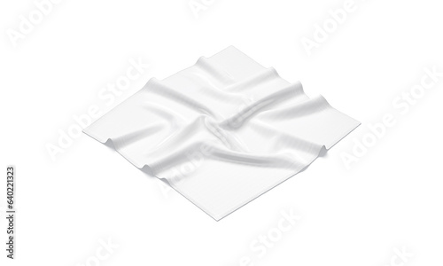 Blank white twill silk scarf mockup, side view