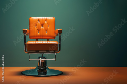 Professional barbershop or hairdresser's chair in retro style. Copyspace for text