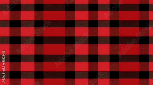 red, white and black seamless Checkered tartan fabric perfect for shirts or tablecloths, featuring a classic Scottish plaid design. Also great as a versatile backdrop or wallpaper.
