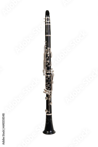 Isolated black clarinet musical instrument