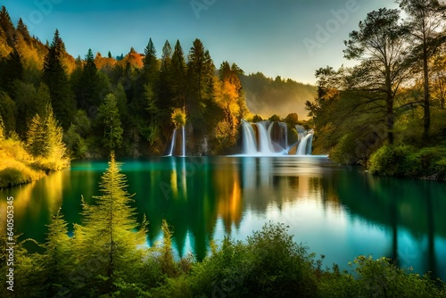 lake in the forest,Plitvice lake National park 