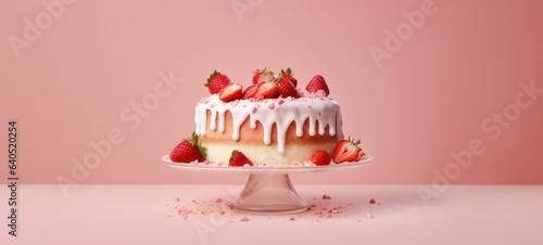 strawberry cake tart pie dessert pastry food, ai