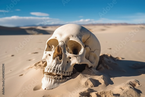Schädelknochen in der Wüste