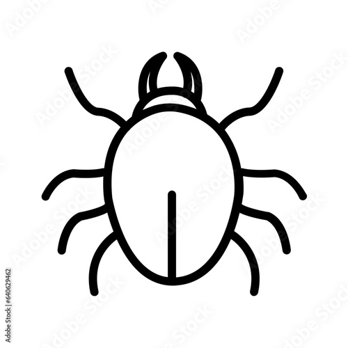 Black line icon for Dust mite