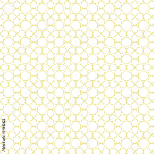 Vector Modern Seamless Sacred Geometry Pattern, yellow And White Abstract Geometric Background Illustration