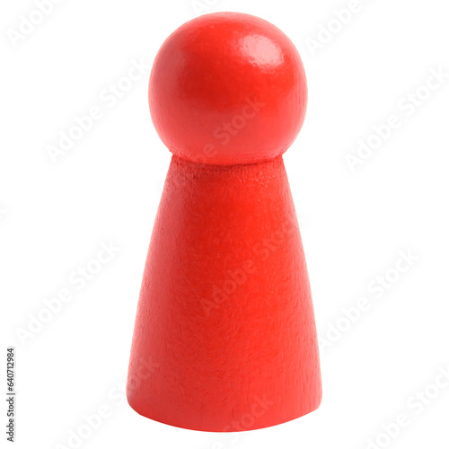 Red pawn figure isolated on white. Leisure game and entertainment object concept.