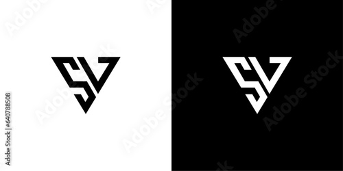 SV sv letter design logo logotype icon concept
