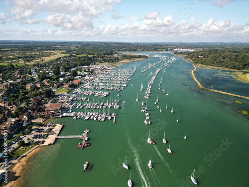 Hamble Le Rice, Hamble Aerial View Uk Drone Shot