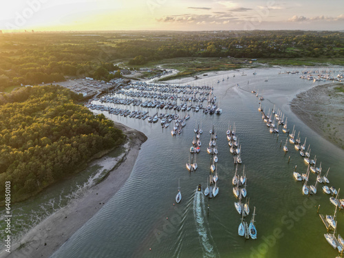 Hamble Le Rice, Hamble Aerial View Uk Drone Shot