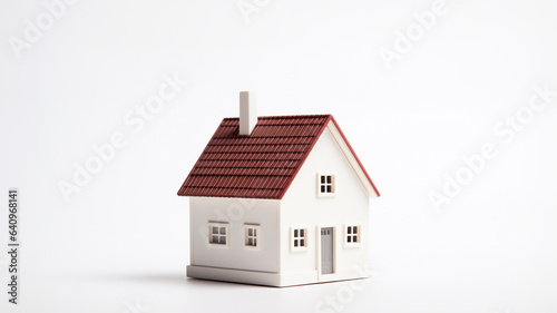 miniature house on white background. saving money and property investment concept