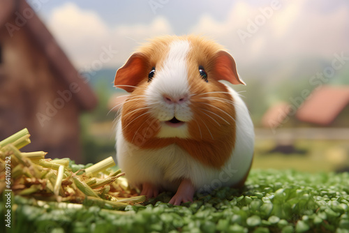 cute guinea pig is eating Made with Generative AI
