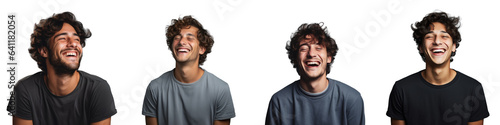 Laughter from young male against transparent background