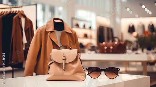 Women clothing and accessories luxury fashion store interior