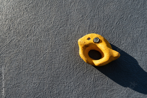 Climbing wall grips or holds for hands and feet.