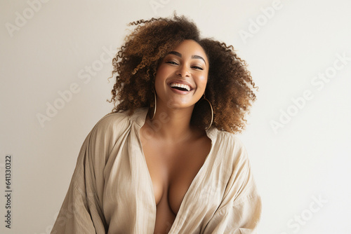 smiling african curvy woman