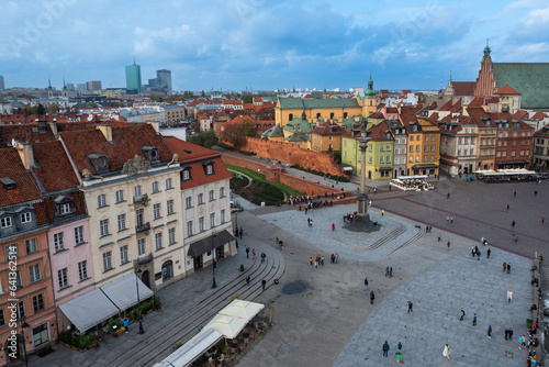 2022-10-25 Top view of the old town of Warsaw Poland.