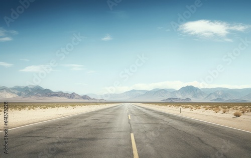 Desert landscape with a road