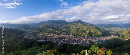 View of the Town of Jardin, Antioquia on a Sunny Day