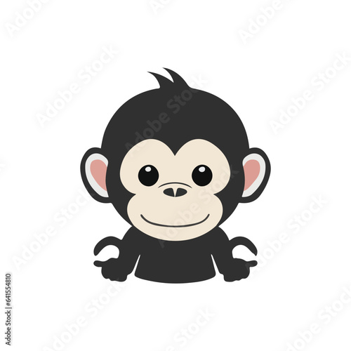 Baby Monkey with Isolated on White Background