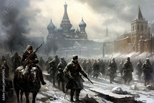Napoleon's army during the winter and battle of Moscow in 1812.