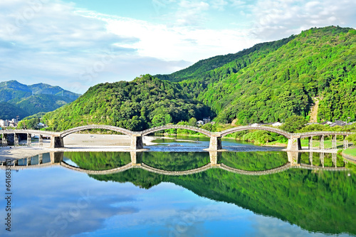 錦帯橋と錦川 山口県岩国市