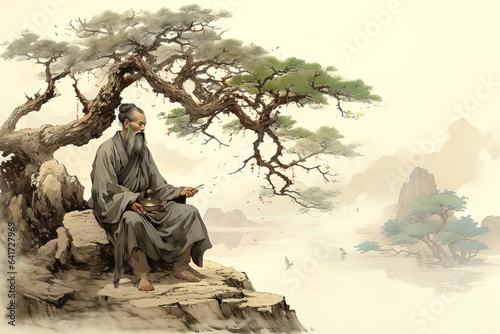 Ancient Chinese poet Li Bai wrote poems on the stones in the mountains and forests