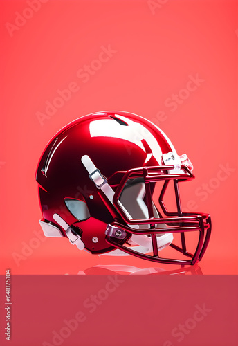 Pop Art Gridiron: Football Helmet in Vibrant Minimalistic Design