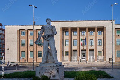 Palazzo della Questura in Latina, a building from the '30s in a fascist architectural style, Italy